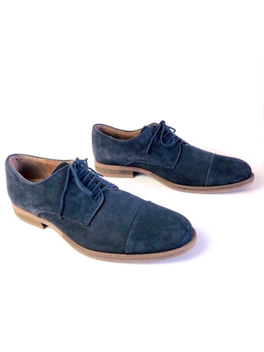 Alfani Eric Blue Suede Cap Toe Derby